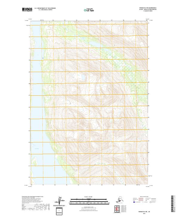 Kodiak B-6 NE, AK — USGS 7.5-minute topo (2021)