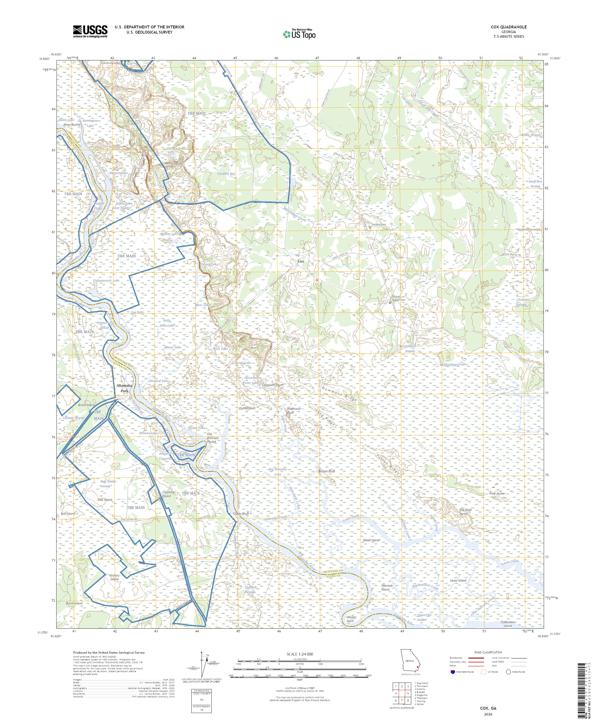Cox, GA — USGS 7.5-minute topo (2026)