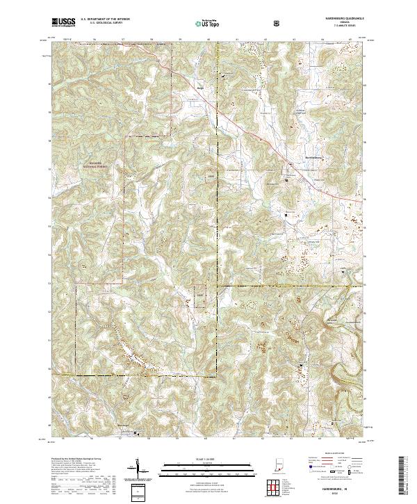 Hardinsburg, IN — USGS 7.5-minute topo (2022)
