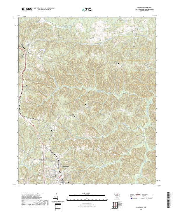 Winnsboro, SC — USGS 7.5-minute topo (2024)