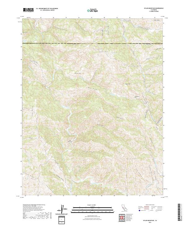 Eylar Mountain, CA — USGS 7.5-minute topo (2021)