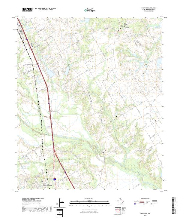 Chatfield, TX — USGS 7.5-minute topo (2022)