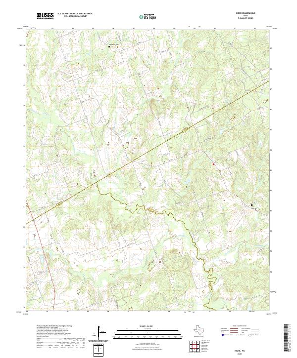 Hicks, TX — USGS 7.5-minute topo (2022)