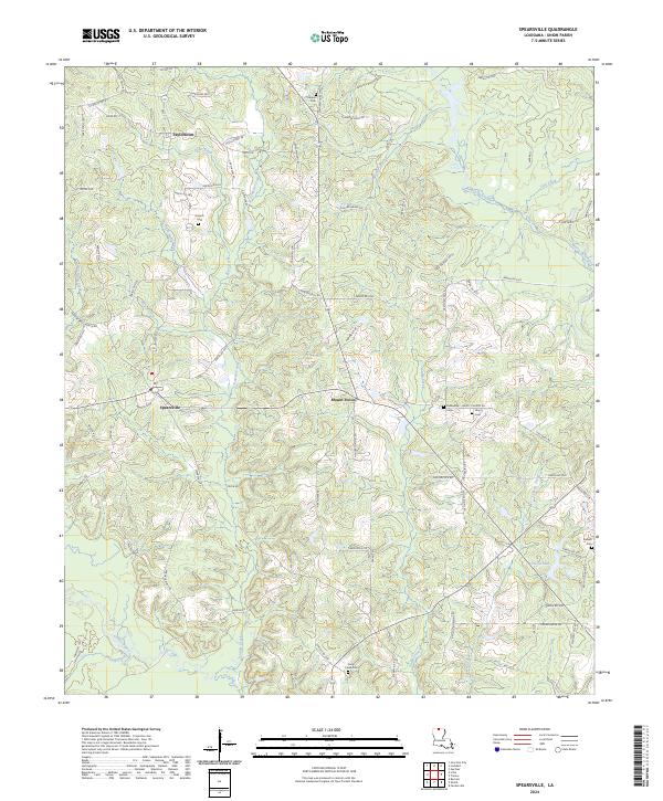 Spearsville, LA — USGS 7.5-minute topo (2024)