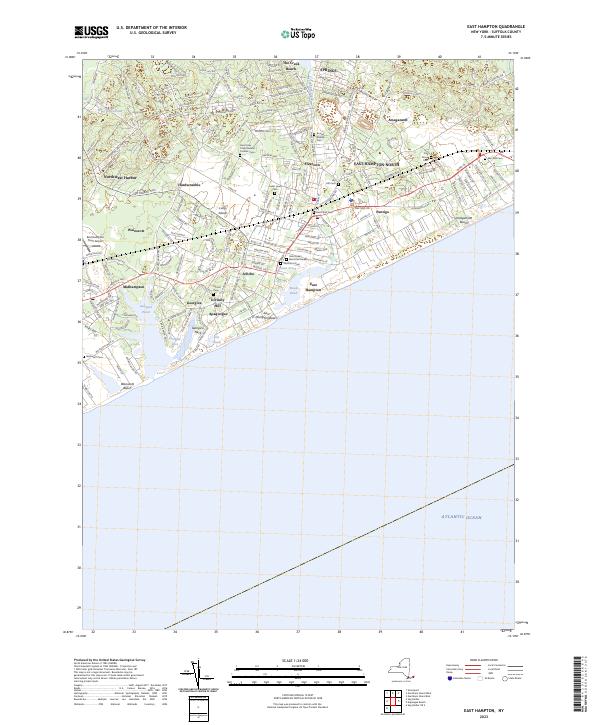 East Hampton, NY — USGS 7.5-minute topo (2023)
