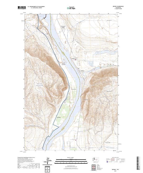 Beverly, WA — USGS 7.5-minute topo (2023)