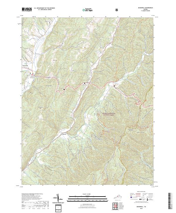 McDowell, VA — USGS 7.5-minute topo (2022)