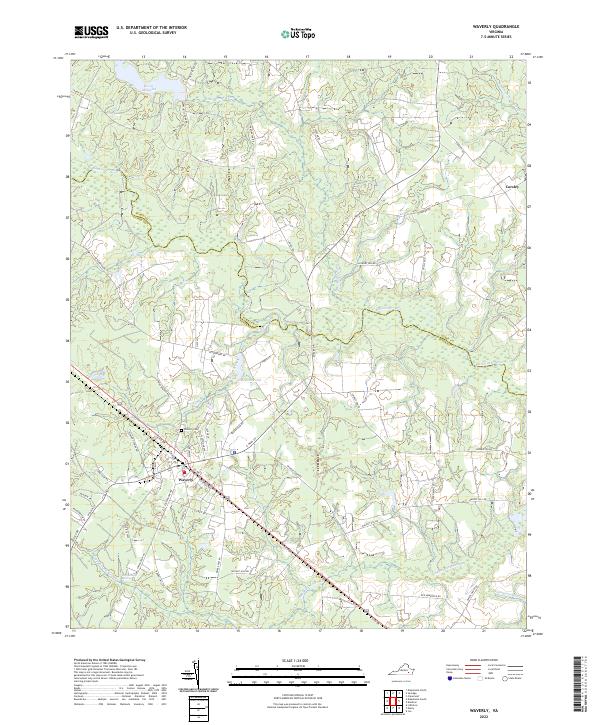 Waverly, VA — USGS 7.5-minute topo (2022)
