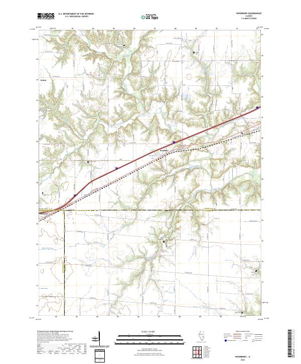 Woodbury, IL — USGS 7.5-minute topo (2024)