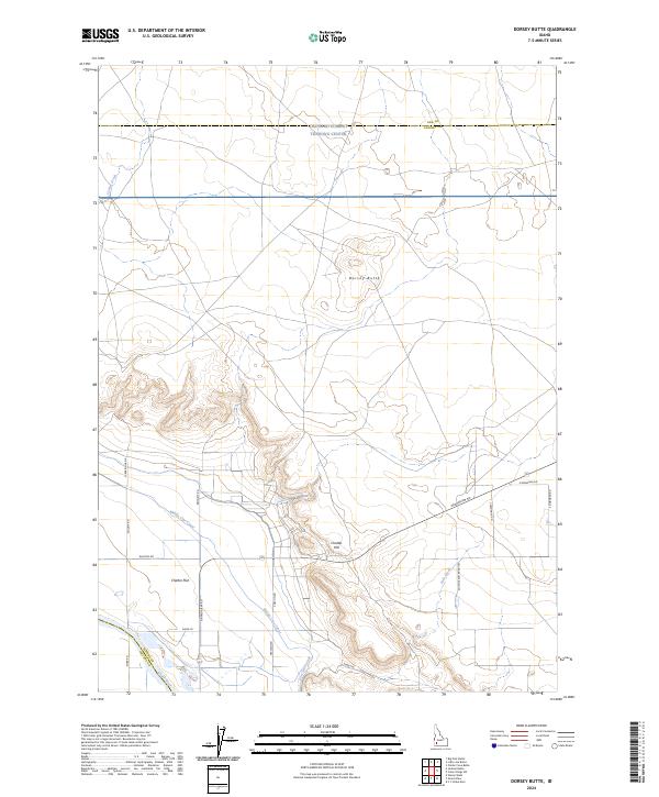 Dorsey Butte, ID — USGS 7.5-minute topo (2024)