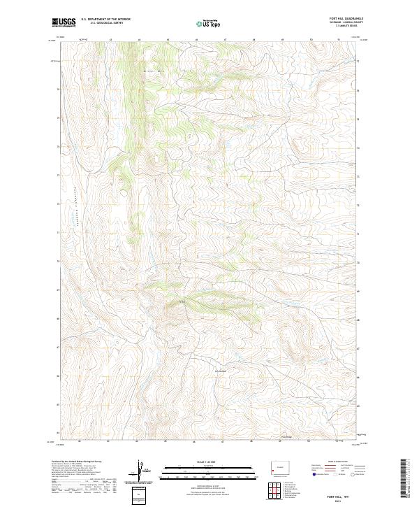 Fort Hill, WY — USGS 7.5-minute topo (2021)