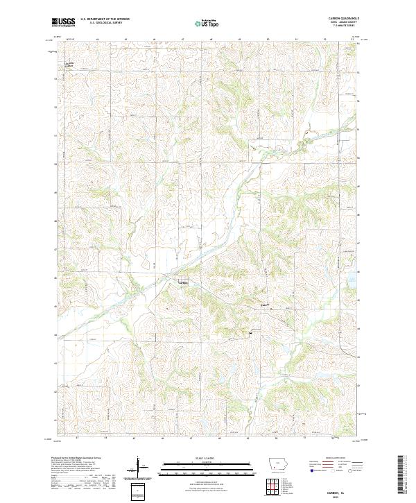 Carbon, IA — USGS 7.5-minute topo (2022)