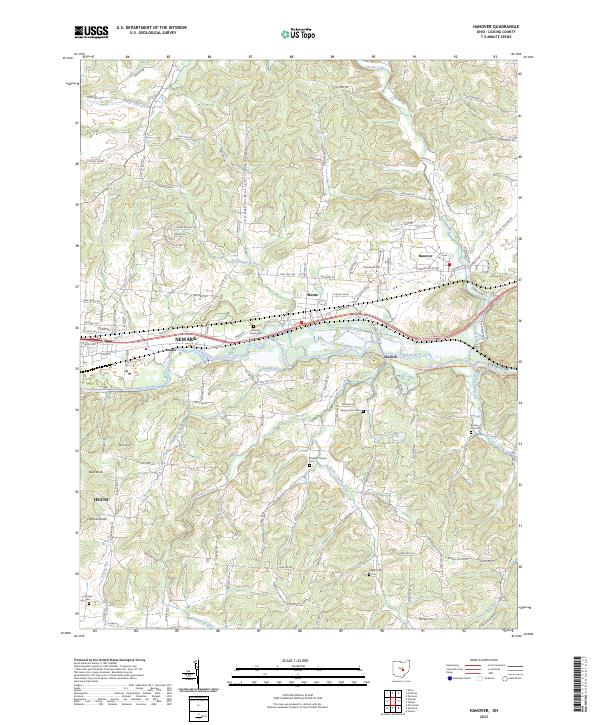 Hanover, OH — USGS 7.5-minute topo (2023)