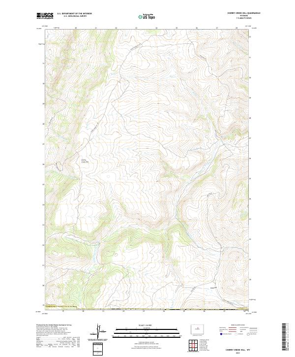 Cherry Creek Hill, WY — USGS 7.5-minute topo (2021)