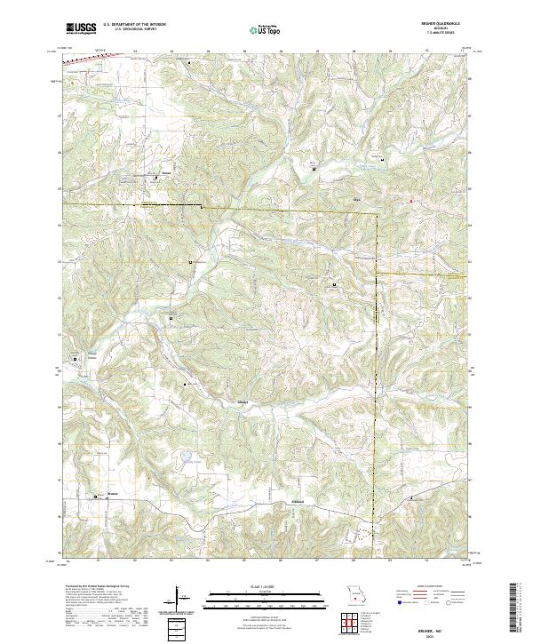 Bruner, MO — USGS 7.5-minute topo (2023)