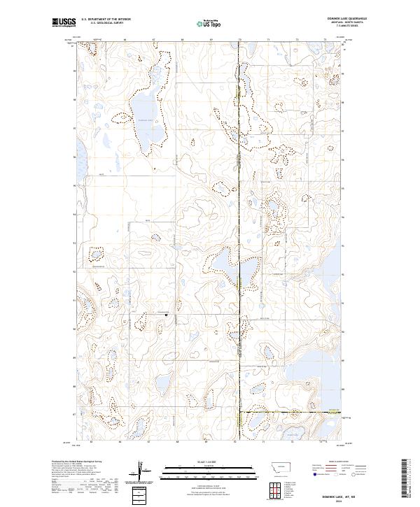 Dominek Lake, MT-ND — USGS 7.5-minute topo (2024)