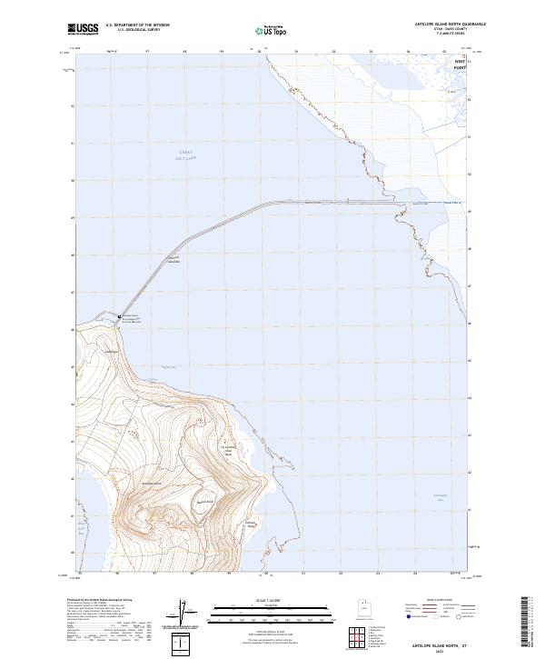 Antelope Island North, UT — USGS 7.5-minute topo (2023)