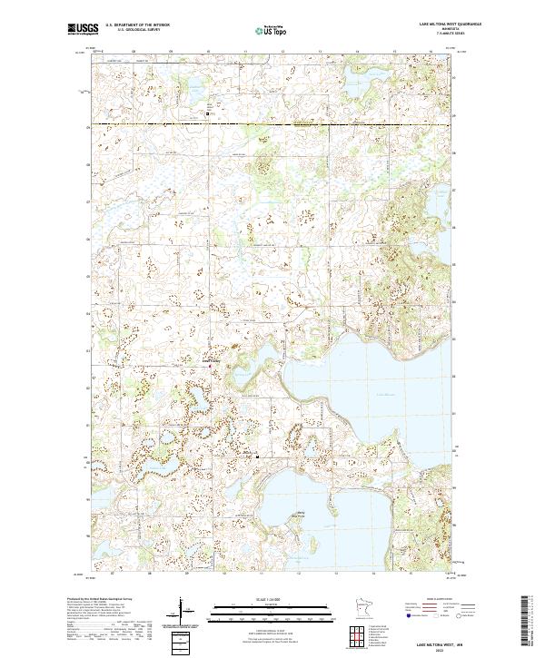 Lake Miltona West, MN — USGS 7.5-minute topo (2022)