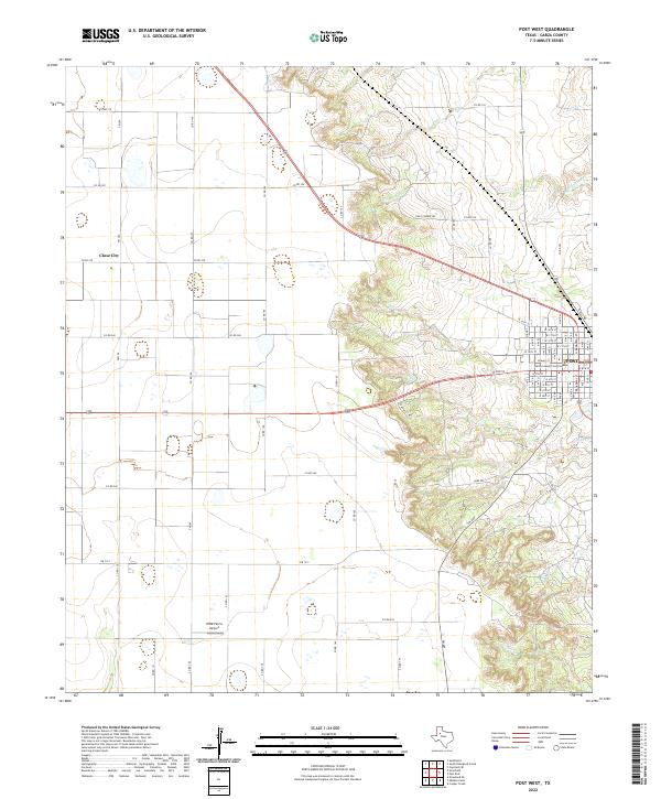 Post West, TX — USGS 7.5-minute topo (2022)