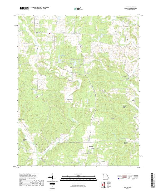 Lanton, MO — USGS 7.5-minute topo (2021)