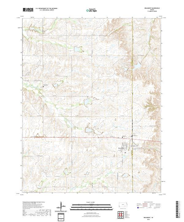 Beaumont, KS — USGS 7.5-minute topo (2022)