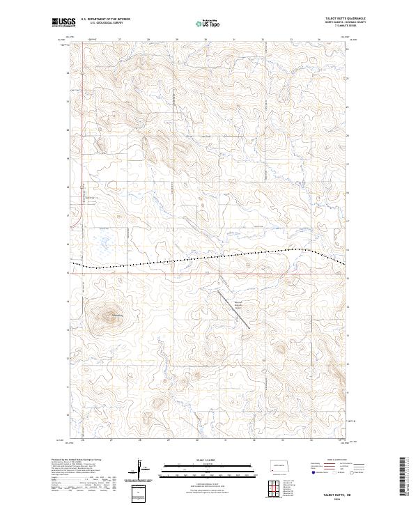 Talbot Butte, ND — USGS 7.5-minute topo (2024)