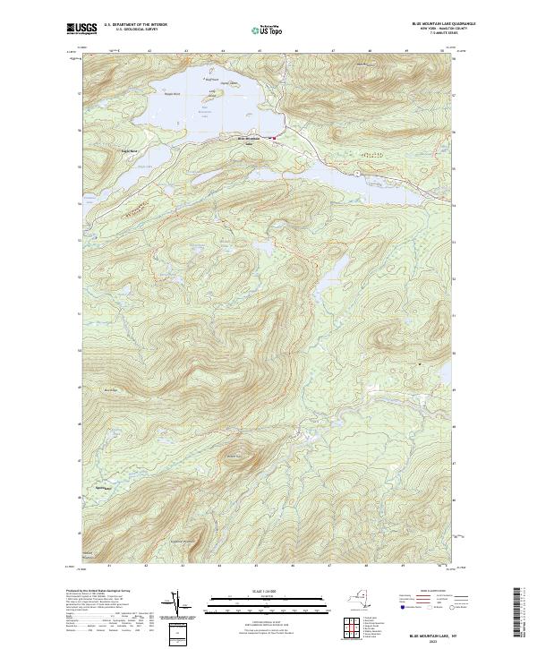 Blue Mountain Lake, NY — USGS 7.5-minute topo (2023)
