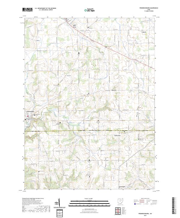 Fredericksburg, OH — USGS 7.5-minute topo (2023)