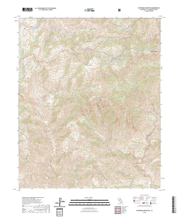 Waterman Mountain, CA — USGS 7.5-minute topo (2023)
