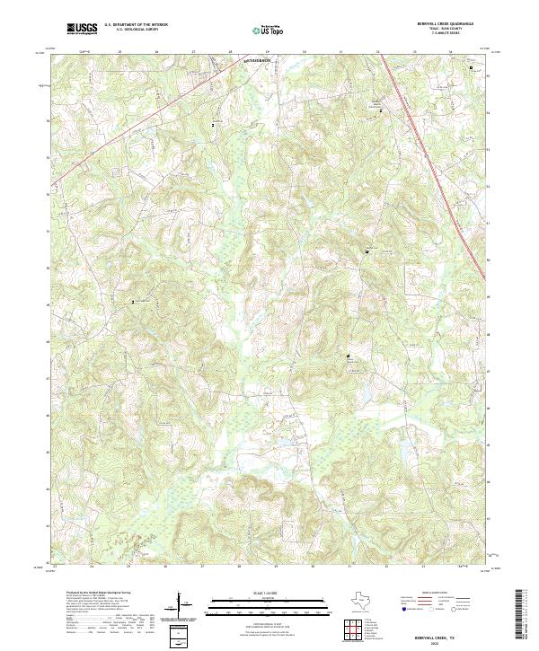 Berryhill Creek, TX — USGS 7.5-minute topo (2022)