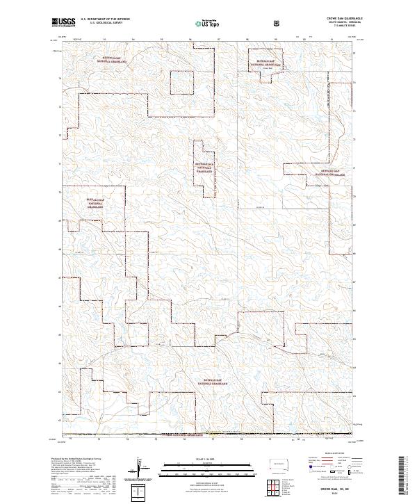 Crowe Dam, SD-NE — USGS 7.5-minute topo (2021)