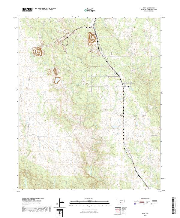 Troy, OK — USGS 7.5-minute topo (2022)