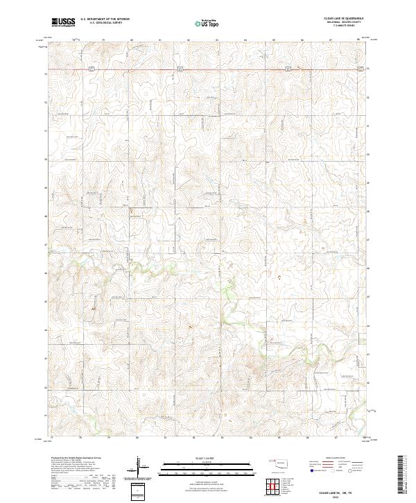 Clear Lake SE, OK-TX — USGS 7.5-minute topo (2022)