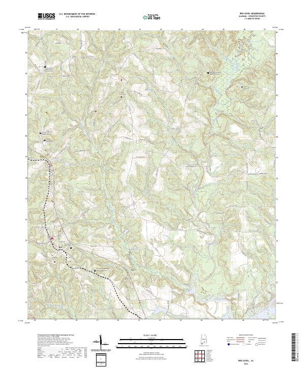 Red Level, AL — USGS 7.5-minute topo (2024)