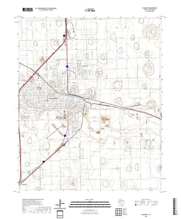 Plainview, TX — USGS 7.5-minute topo (2022)