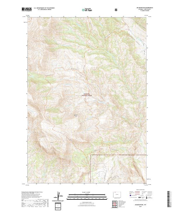 Jim Mountain, WY — USGS 7.5-minute topo (2021)