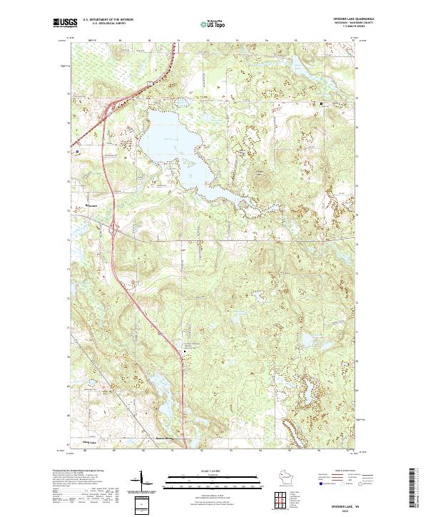 Spooner Lake, WI — USGS 7.5-minute topo (2022)
