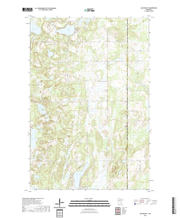Lake Beauty, MN — USGS 7.5-minute topo (2022)