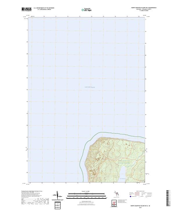 North Manitou Island OE N, MI — USGS 7.5-minute topo (2023)