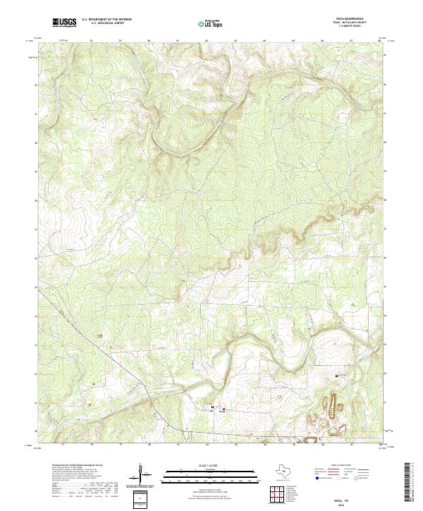 Voca, TX — USGS 7.5-minute topo (2022)