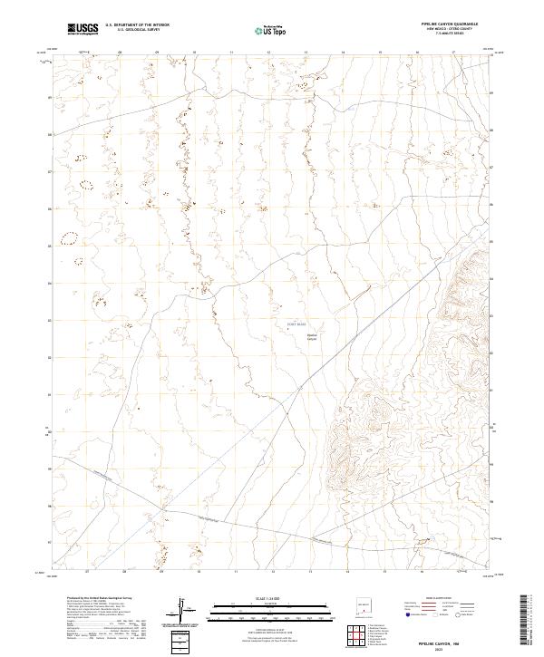 Pipeline Canyon, NM — USGS 7.5-minute topo (2023)