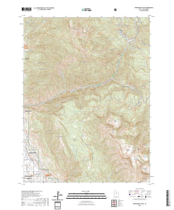 Timpanogos Cave, UT — USGS 7.5-minute topo (2023)