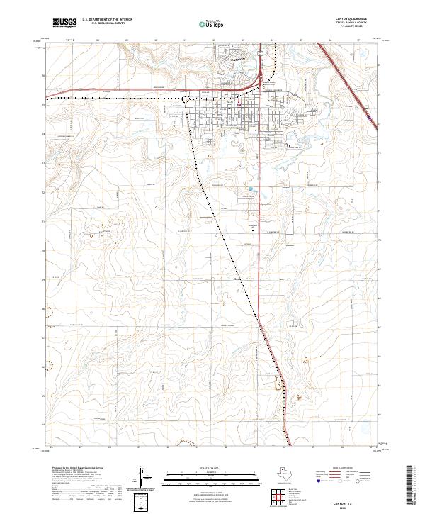 Canyon, TX — USGS 7.5-minute topo (2022)