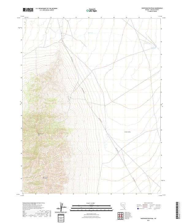 Worthington Peak, NV — USGS 7.5-minute topo (2021)