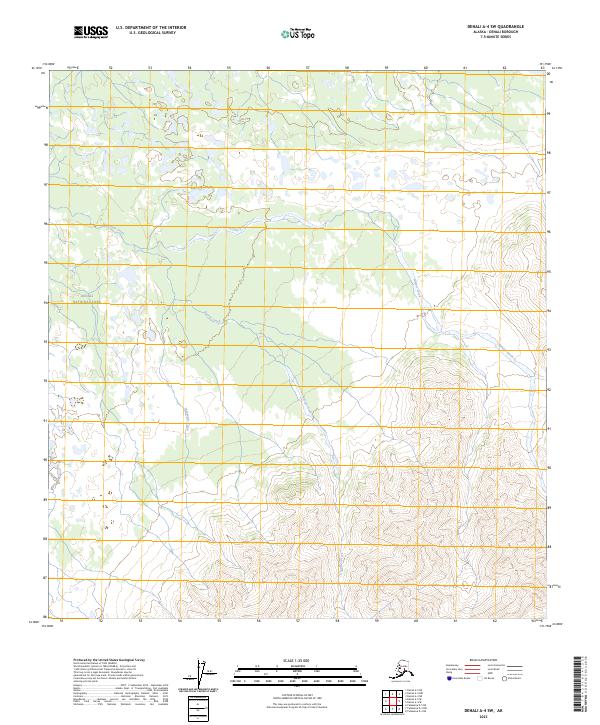 Denali A-4 SW, AK — USGS 7.5-minute topo (2023)