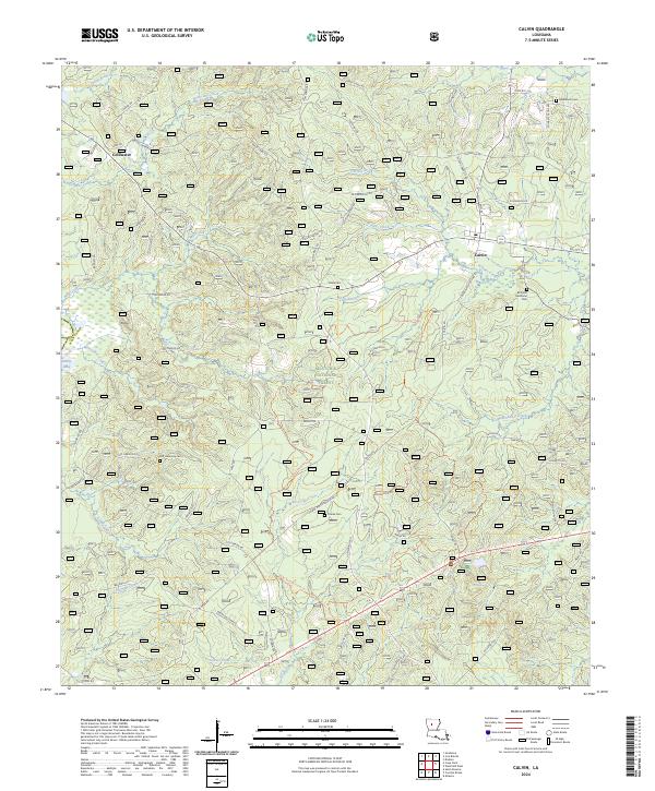 Calvin, LA — USGS 7.5-minute topo (2024)