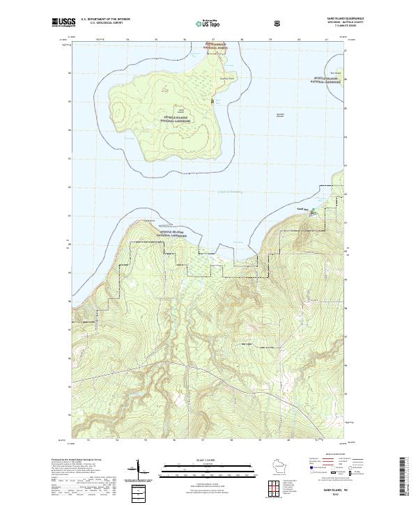 Sand Island, WI — USGS 7.5-minute topo (2022)
