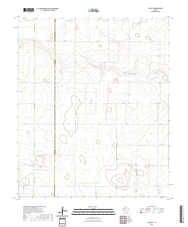 Tokio SE, TX — USGS 7.5-minute topo (2022)