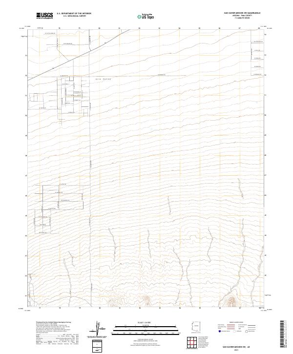 San Xavier Mission SW, AZ — USGS 7.5-minute topo (2021)