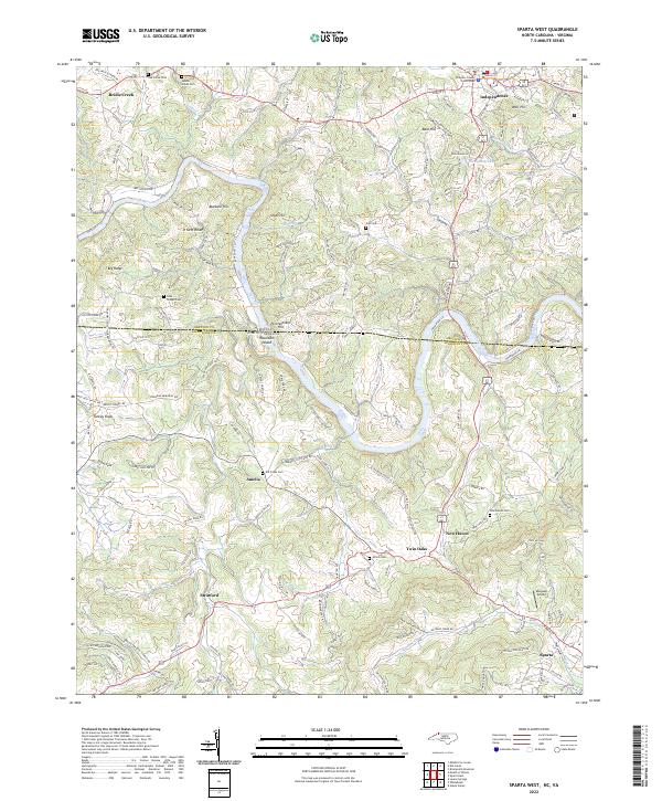 Sparta West, NC-VA — USGS 7.5-minute topo (2022)